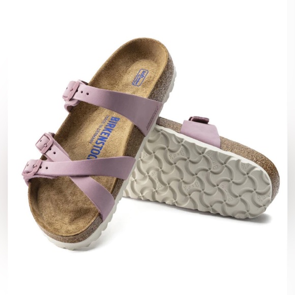 **SOLD**  Birkenstock Franca Leather Orchid Soft Footbed Sandals Ladies 8 Men 6 - Picture 13 of 16